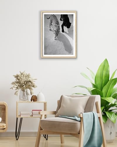 EcoHest Small 8x10 in Cheetah and Jaguar Walking Framed Wall Art