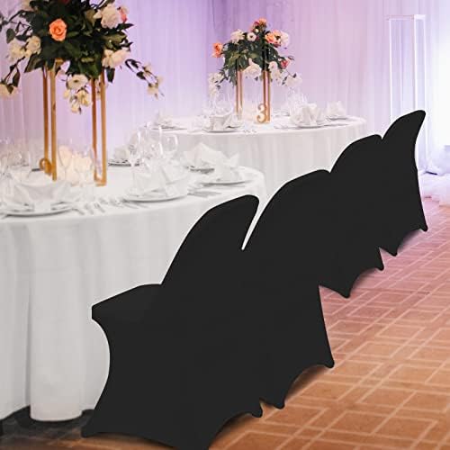 HAINARverS Stretch Spandex Folding Chair Covers,100PCS Upgrade Black