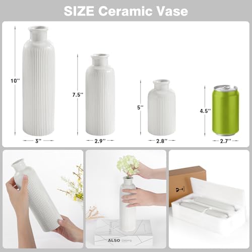 Small Ceramic Vase / White / Set of 3