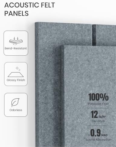 Fluxynara 36" x 24" Large Felt Bulletin Board, Blue Gray