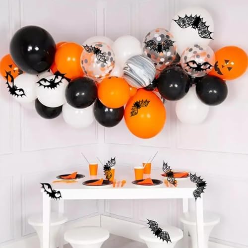 Halloween Decoration 48Pcs Reusable Black Bats Wall Stickers with Double Sided Foam Tape Large Hollow Bats Wall Decals for Wall Bedroom Fireplace Ceiling Halloween Party Indoor Outdoor Decor Supplies