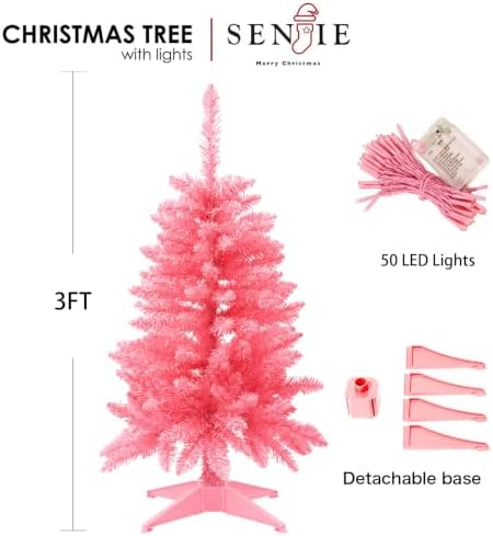 3FT Hot Pink Artificial Small Christmas Tree Mini Tabletop Decor