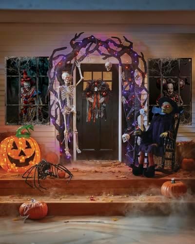 Yigney 2 Pcs Scary Halloween Window Decorations Clown Ghost Window Cover
