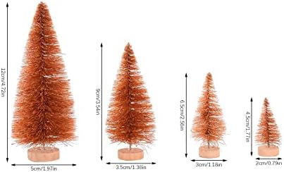 MANMAOHE 16 PCS Mini Christmas Trees Small Christmas Bottle Brush Trees with Wood Base Miniature Pine Trees Sisal Trees for Xmas Holiday Party Home Tabletop Tree Decor (16PCS)