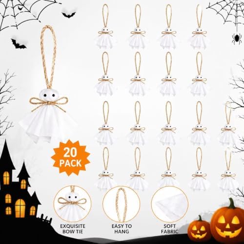 20Pcs Halloween Hanging Ghost Ornament, Small Hanging Ghosts Tree Ornament