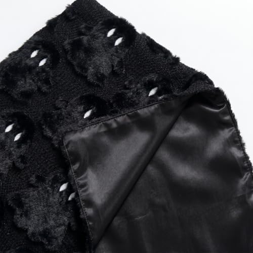 Artoid Mode Black Soft Faux Fur Ghost Halloween Table Runner 13x72 Inch