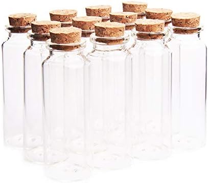 Danmu 40ml Potion Bottles,Glass Bottles with Cork Stopper,12 Pack