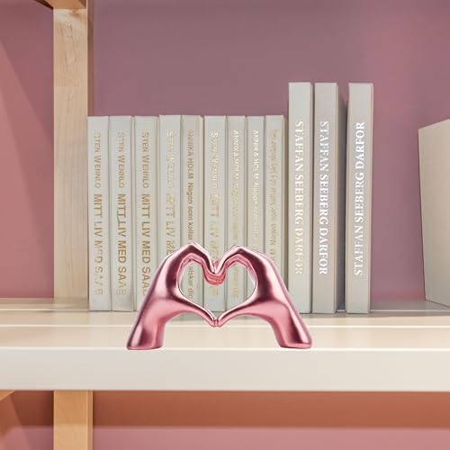 Lynagert Small Heart Hands Sculpture Decor for Living Room Bedroom Bookshelf Coffe Table, Love Finger Statue Modern