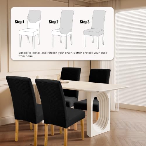 BIETYONE Waterproof Dining Chair Covers, Stretch Seat Protector, Washable