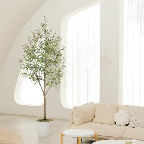 LYERSE 8ft Olive Tree with Lifelike Branches, Realistic Leaves