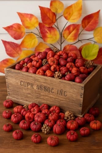 Putka Pods Mini Dried Pumpkin Pods for Fall Cinnamon Scent Potpourri Natural Bowl Fillers for Thanksgiving & Autumn Décor – 4 Heaping Cups