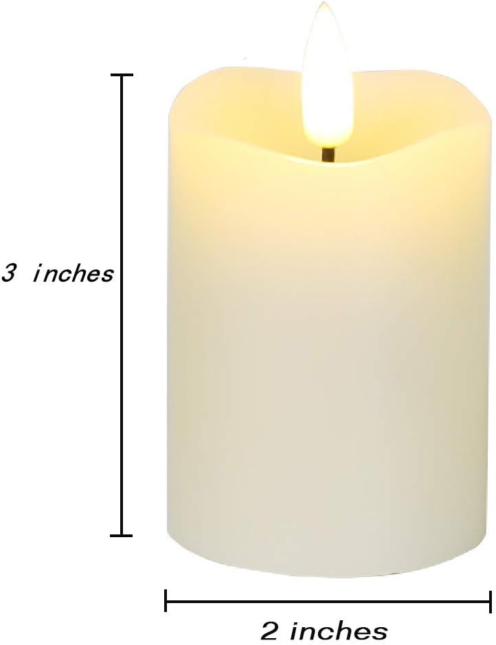 Ivory Flameless Votive Candles with Timer Batteries Set of 6 | 2x3 in Small LED Pillar Candles, Halloween Fall Candles