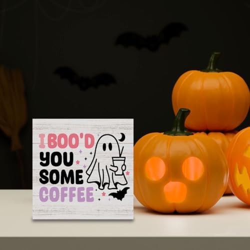 Halloween Ghost Coffee Sign Decor Decorations
