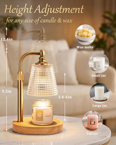 Candle Warmer Lamp with Timer, Birthday Gifts for Women Home Decor,Clear