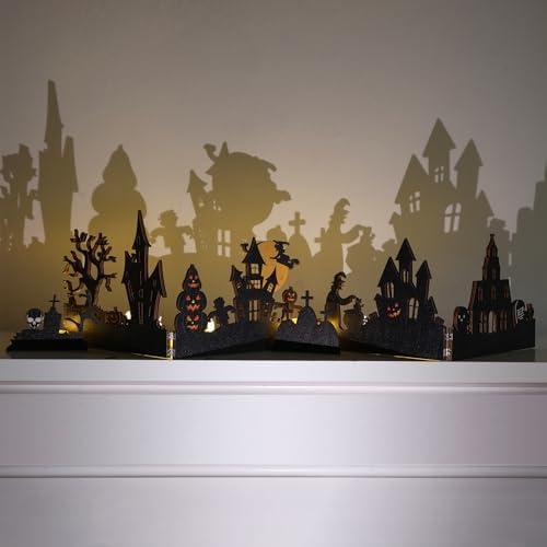 Colingmill 32'' Halloween Tabletop Wooden Decor Black Cemetery Haunt House