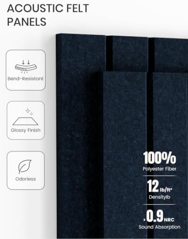 Fluxynara 36" x 24" Large Felt Bulletin Board, Carbon Blue