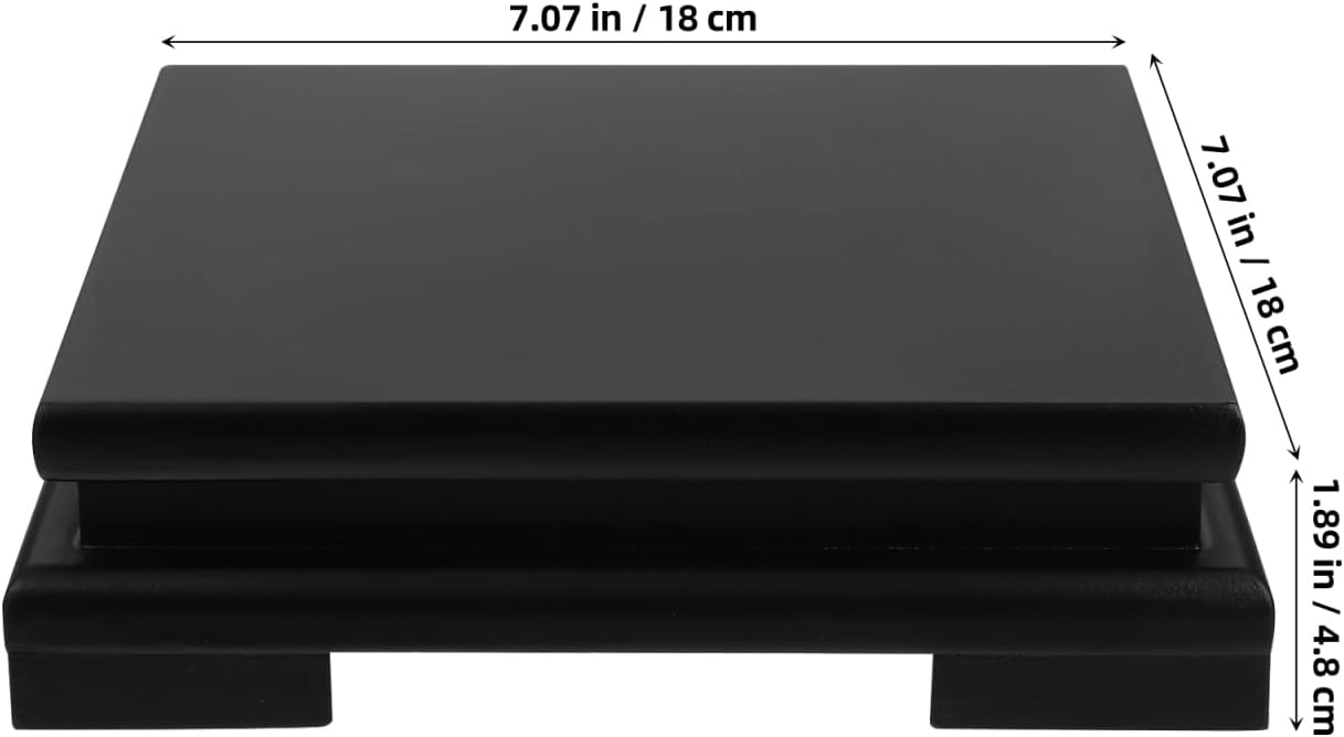 Wood Vase Display Riser / Black / 7 Inch