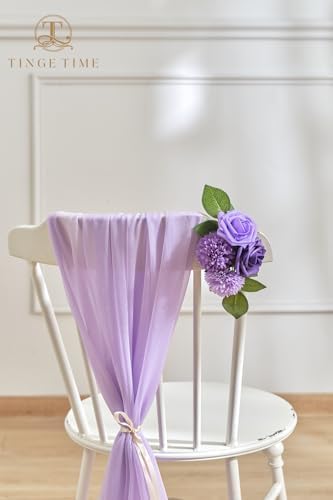 TINGE TIME 23pcs Artificial Wedding Flower Combo, Rose Pompon Mums Purple