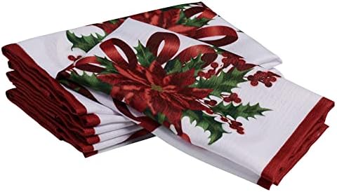 Kadut Christmas Ribbon Tablecloth (60 x 102 Inch) for 6 Foot Rectangle Tables, Heavy Duty Fabric, Stain Proof Xmas Ribbon Table Cloth for Harvest, Holiday, and Fall, & Christmas Dinner.