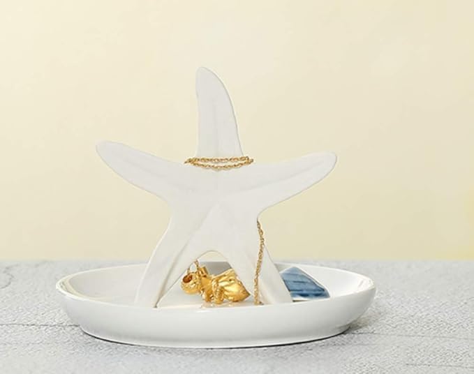 Ceramics Starfish Jewelry Tray Ring Trinket Dish Holder