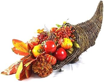 Large-Size Grapevine Cornucopia. The Inside Opening is 10 inches in Diameter so That You can fit Multiple Small Pumpkins, Fruits, Dried Leaves, Flowers, and/or Branches.
