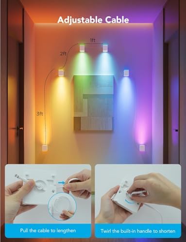 Govee Cube Wall Sconces, RGBIC LED Wall Light Works with Alexa, 15ft