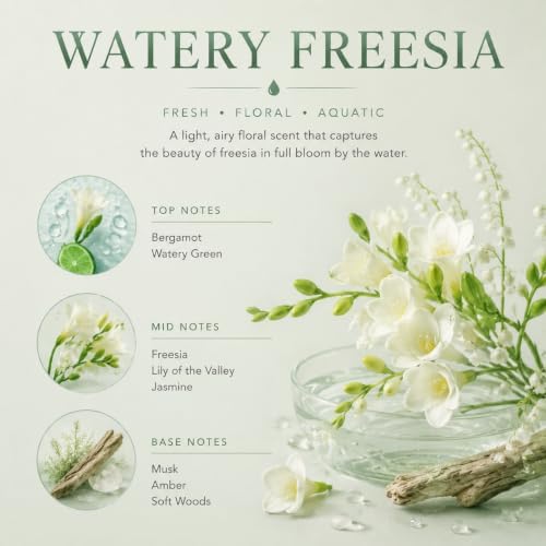 Airkeep Reed Diffuser Set,3.38 fl oz (100 ml) - Watery Freesia Oil Diffusers with 8 Reed Sticks, Home Fragrance Reed