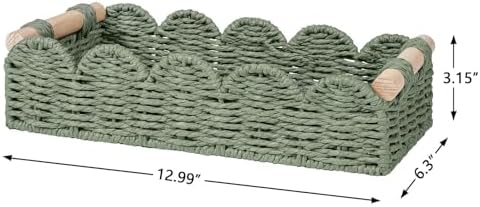 CubesLand Toilet Paper Storage Basket Organizer, Small Wicker Decor Basket