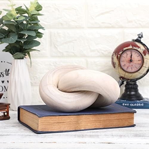 2 Link Chain Link Decor Coffee Table Wooden Knot Decor Hand Carved Modern Farmhouse Ornament / Wood