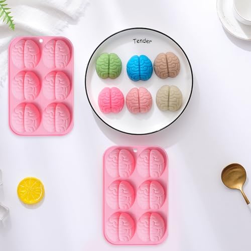 Brain Silicone Mold, 6-Cavity, 17.9x12.3 cm, Pack of 2