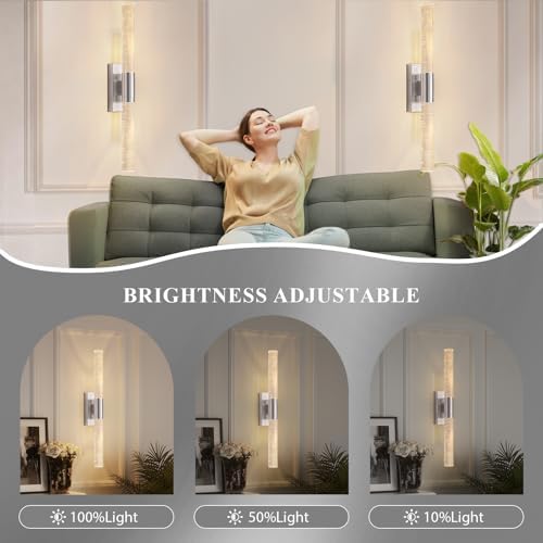 camuucci Battery Operated Wall Sconces Set of 2, Rechargeable Wall Lights