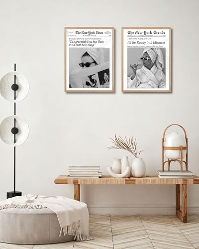 EcoHest 12x16 in I'll Be Ready in 5 Minutes Newspaper Framed Wall Art
