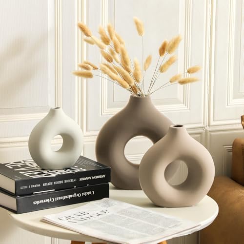 Ceramic Vase Home Table Decor / Farmhouse / Set of 3