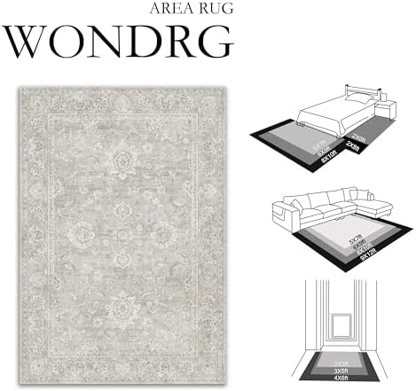 4x6 Grey Neutral Area Rug