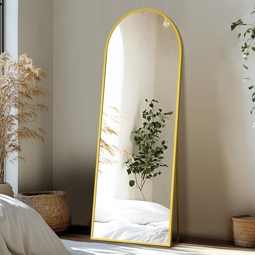 Delma Full Length Mirror, Large Floor Mirror for Wall, Bedroom, Bathroom, Living Room with Aluminium Frame (Stand, Arch