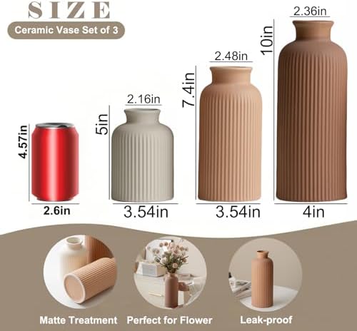 Large Modern Ceramic Vase Set / Large Coffee Mix