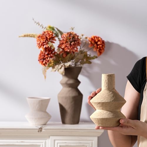 Ceramic Vase Home Table Decor / 10-brown / Set of 3