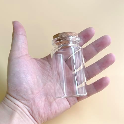 4 pcs 105ml Small Glass Bottles with Cork Stopper,Decorative Bottle,Vials Jars,Cute Storage Jar,Wishing Bottle 47x80mm(1.85x3.15nch)