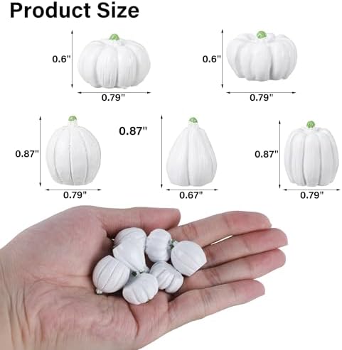 winemana 80Pcs Mini Pumpkins for Crafts, Fall Decorations for Home, White
