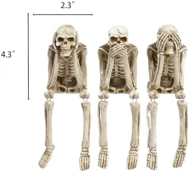 Newman House Studio Skeleton Halloween Decorations Indoor - No Evil Statues