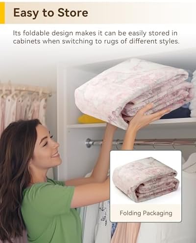 RELEANY Washable Area Rug, Small 2'x4', Pink