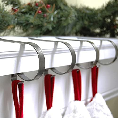 Haute Decor The Original MantleClip® Stocking Holder 4 Pack - Hang Christmas Stockings Safely and Securely from Mantels Up to 3 Inches Thick