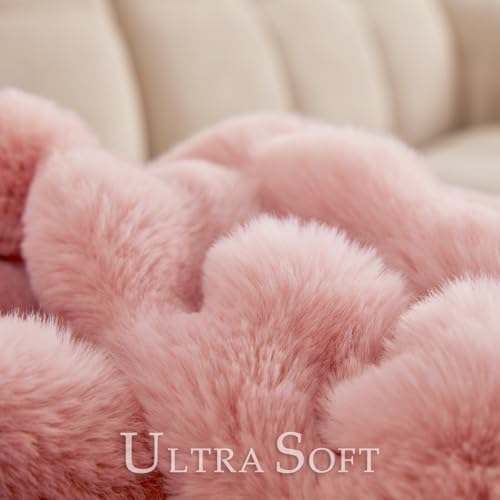 BENVWE Faux Fur Throw Blanket for Couch Bed - Fluffy Soft Thick Bubble Blanket for Living Room Home Decor - Mothers Day