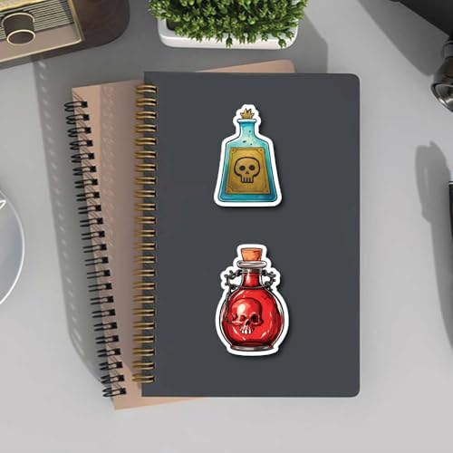 30PCS Halloween Potion Bottle Stickers Pack – Cute Witchy Magic Spell Jar Vinyl Stickers for Water Bottles, Laptops, Scrapbooks, Journals, Kids and Adults