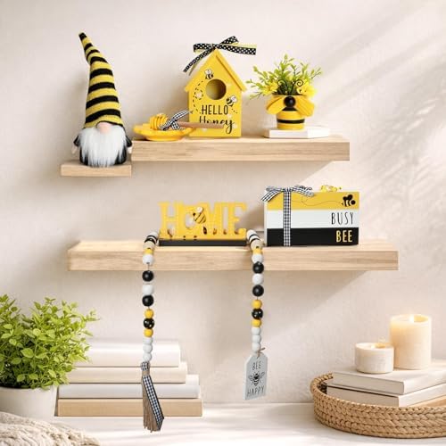 Spring Decorations for Home 8 Pcs Summer Bumble Bee Tiered Tray Decor Set