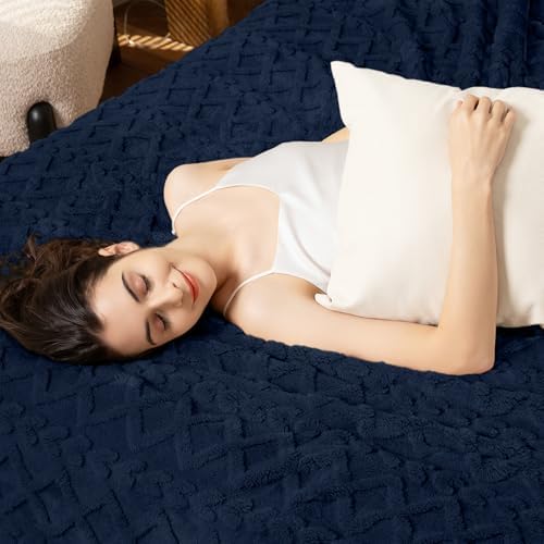 Aganear Fleece Throw Blanket for Couch Sofa 60"x80" Navy