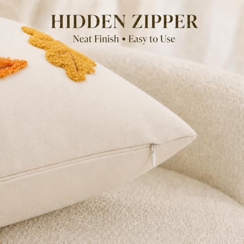 Fall Outdoor Throw Pillow Covers 18x18 2pcs, Autumn Thanksgiving Decor
