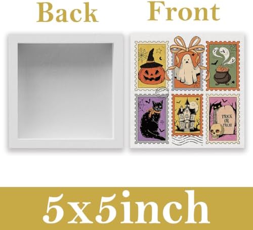 Retro Halloween Decorations for Home Office 5 x 5 Inches