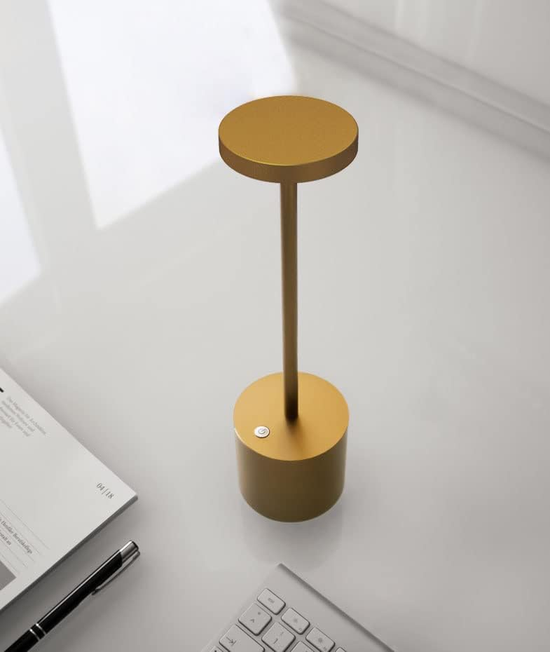 2Pack Cordless Table Lamp, Rechargeable LED Battery 5000mAh Metal USB Portable Powered Desk Lamp, 3 Levels Brightness