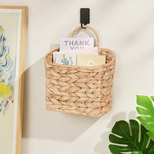 Wicker Wall Basket Water Hyacinth / Natural / Square / Set of 2